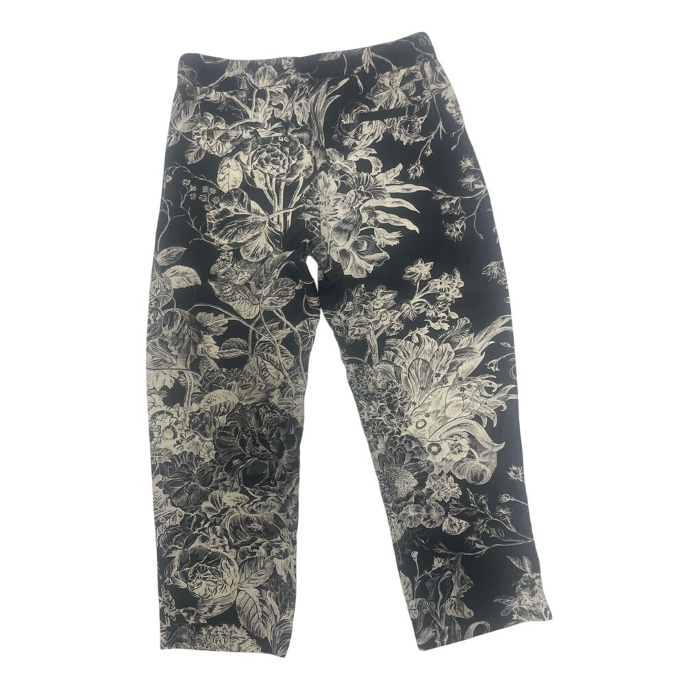 LOFT Navy and Ivory‎ Floral Fluid Trousers Women's Small